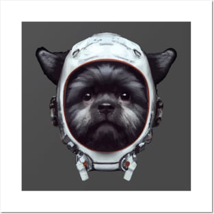 Cute Affenpinscher Astronaut Dog Sencil Artwork Posters and Art